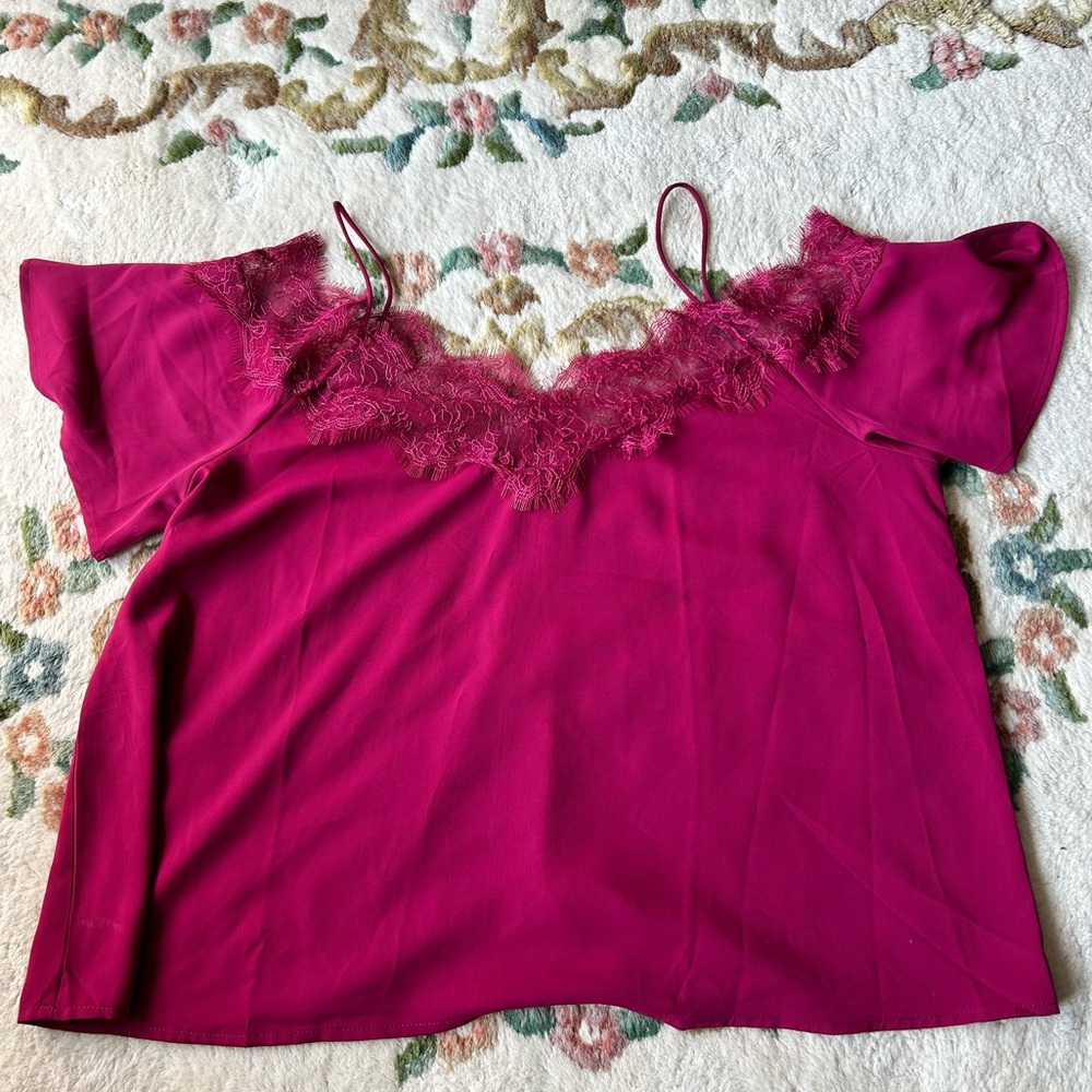 Off the shoulder/cold shoulder lace blouse